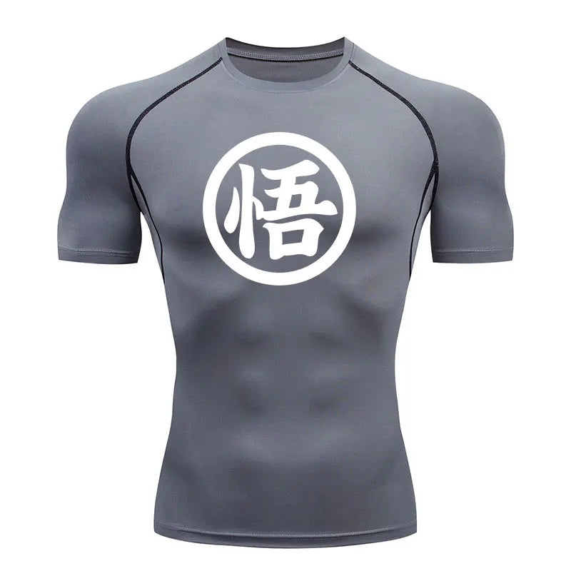 T-Shirt Compression Kanji Go Gris