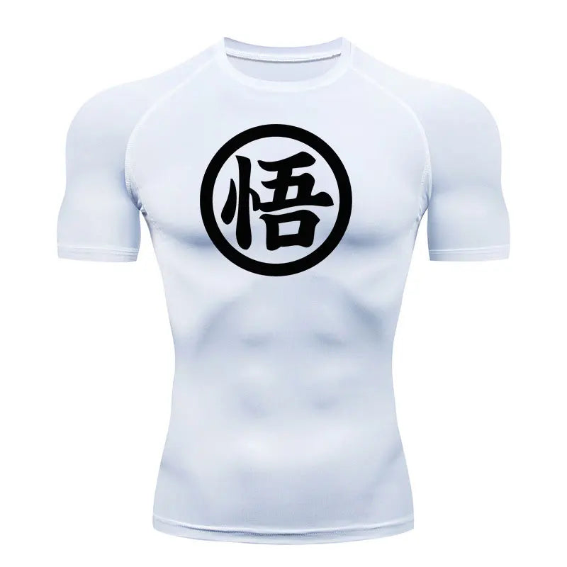 T-Shirt Compression Kanji Go Blanc